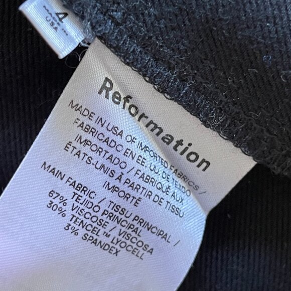 Reformation Marlon Pant // Black // Sz 4 - Picture 5 of 9